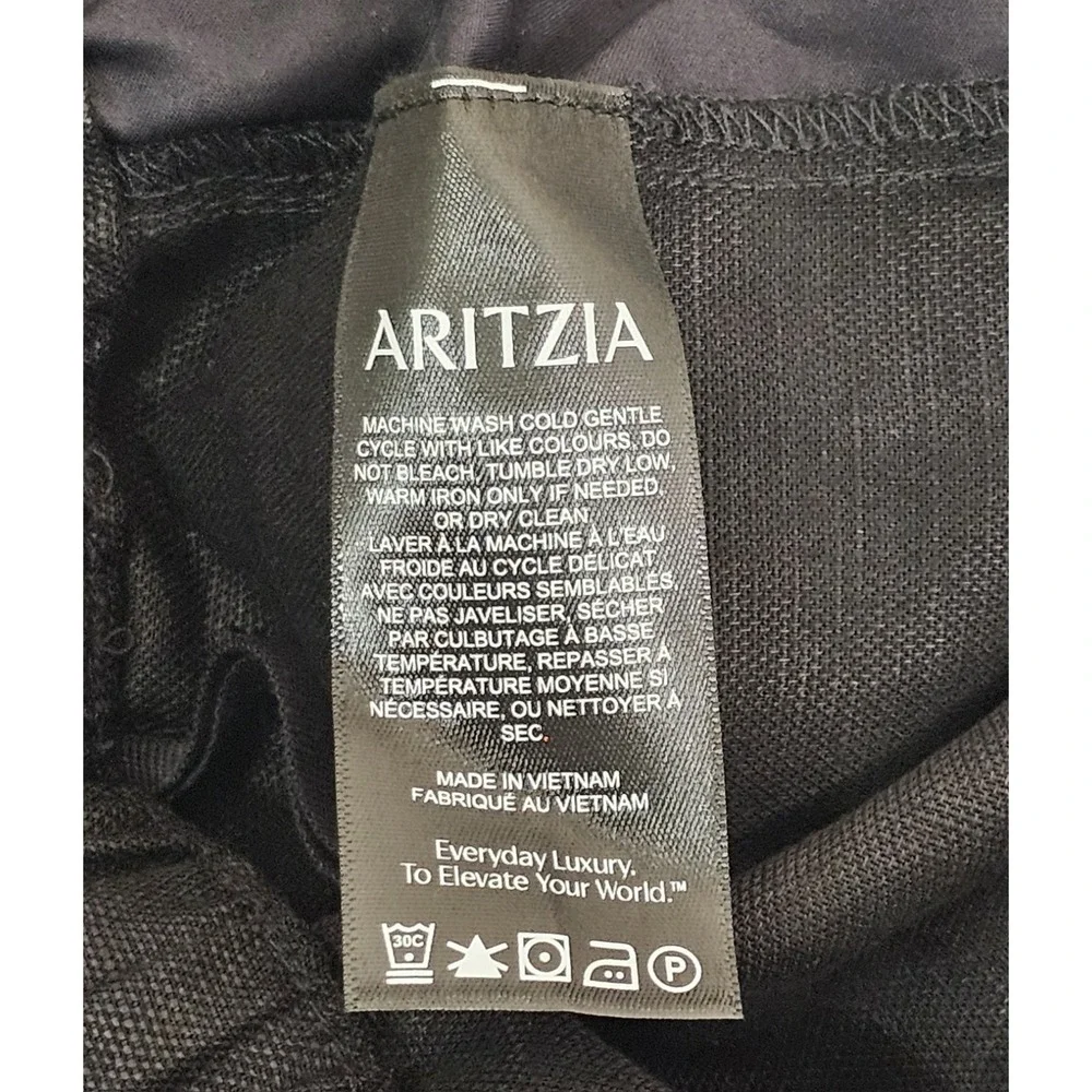 Aritzia Lodge Linen Wide Leg Pants Large Black